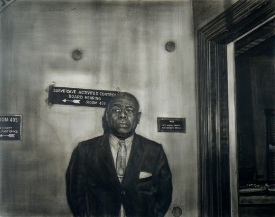 'Claude Lightfoot Hearing Before the Subversive Activity Control Board' Oil on Canvas 122 x 155 cm 2013